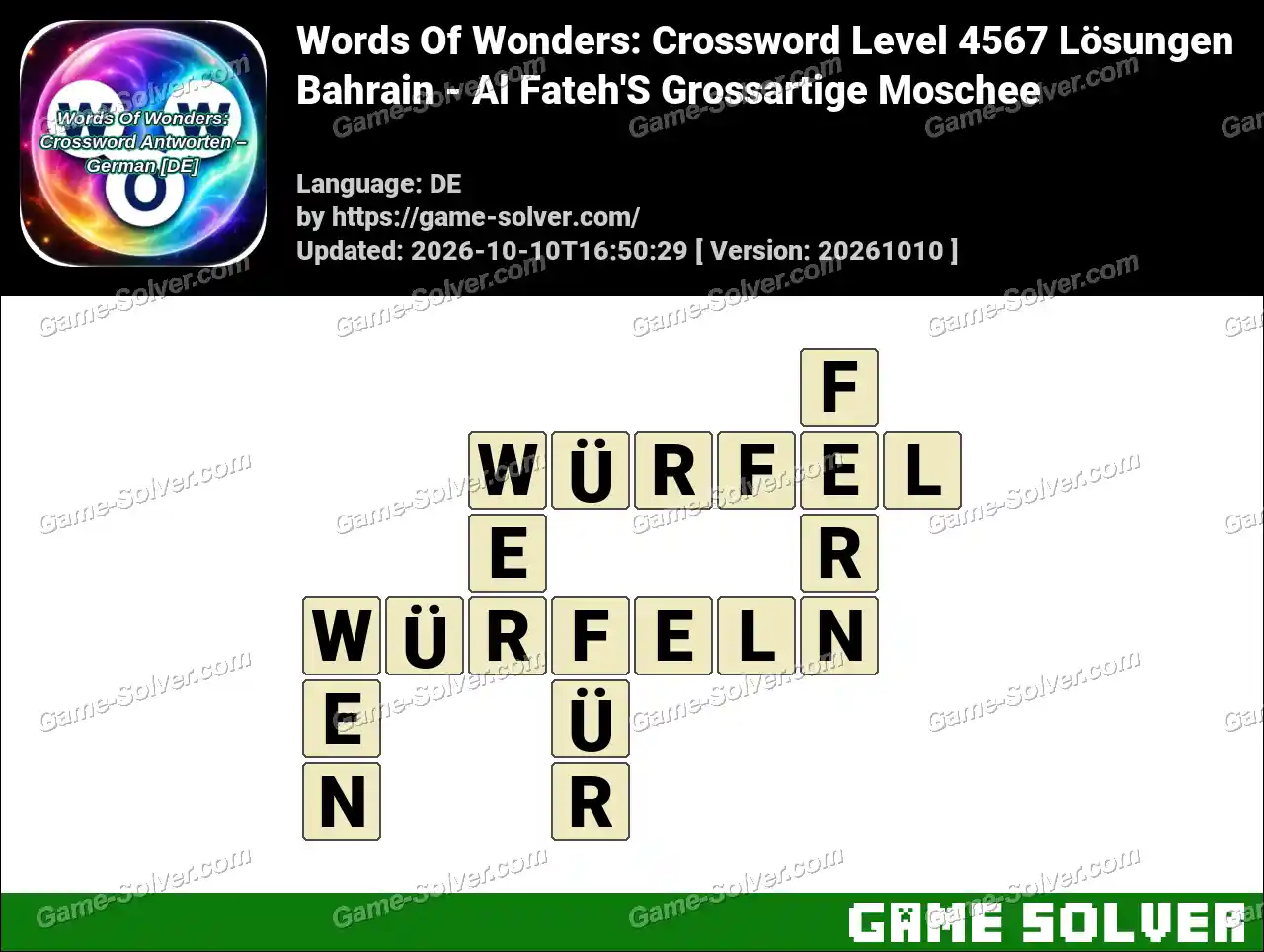 Words Of Wonders: Crossword Level 4567 Lösungen – Bahrain – Al Fateh’S Grossartige Moschee